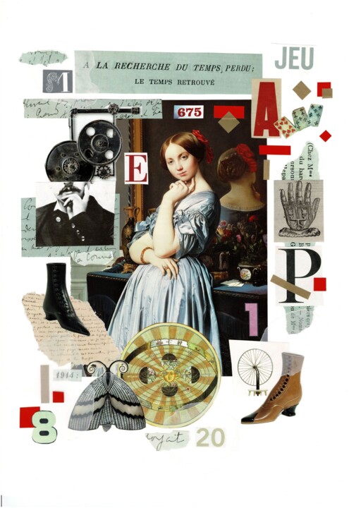 Collages getiteld "à la recherche du t…" door Samuel Guerrier, Origineel Kunstwerk, Collages