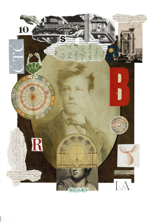 Κολάζ με τίτλο "Arthur Rimbaud" από Samuel Guerrier, Αυθεντικά έργα τέχνης, Κολάζ