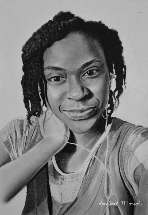 Dessin intitulée "Portrait 4" par Samuel Momoh (Artsam), Œuvre d'art originale, Crayon