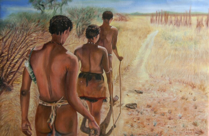Peinture intitulée "The Search" par Samuel Momoh (Artsam), Œuvre d'art originale, Huile