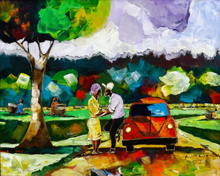 Malarstwo zatytułowany „In Love” autorstwa Samuel Njuguna Njoroge, Oryginalna praca, Akryl
