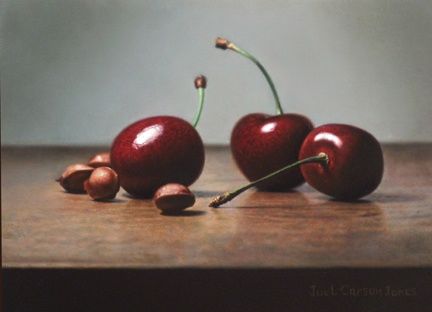 Painting titled "Cherries An The Pit…" by Joel Jones, Original Art,