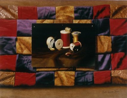 Painting titled "Needle Pulling Thre…" by Joel Jones, Original Art,