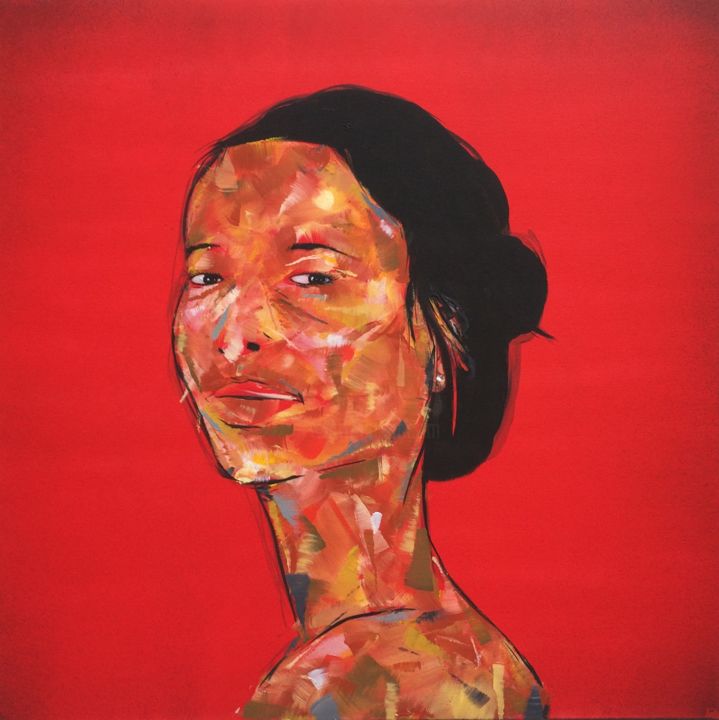 Peinture intitulée "Série portrait 04" par Samwell, Œuvre d'art originale, Acrylique