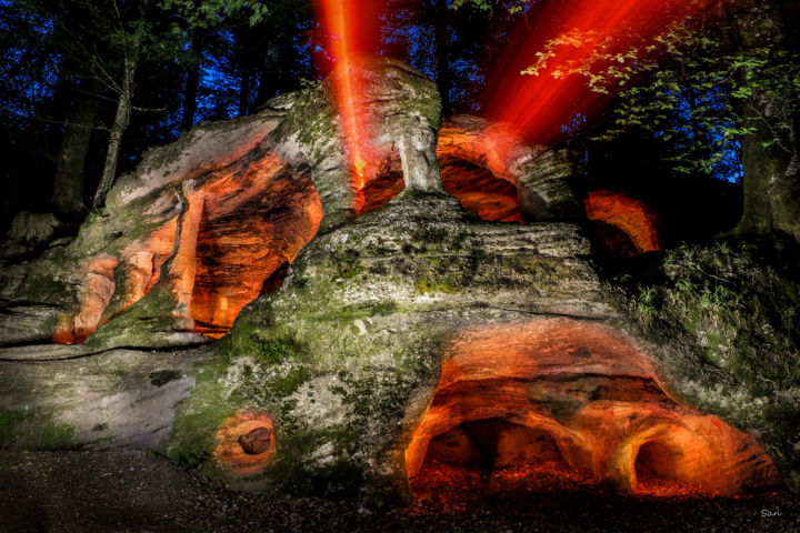 Fotografia zatytułowany „La Grotte de l'Ermi…” autorstwa San Art, Oryginalna praca, Light Painting