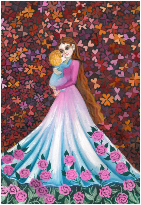 Картина под названием "Нежнее шёлка" - Оксана Доробалюк, Подлинное произведение искусства, Акварель