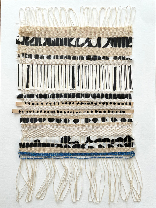 Arte tessile intitolato "Tissage-ST15" da Sanaa Mejjadi, Opera d'arte originale, Fibra tessile