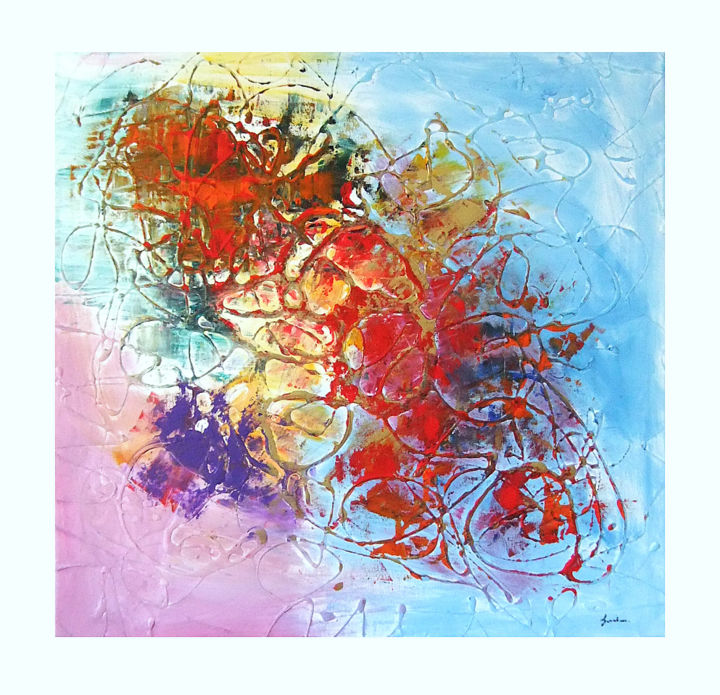 Painting titled "Tableau Abstrait Ar…" by Alex Sanader, Original Artwork, Acrylic