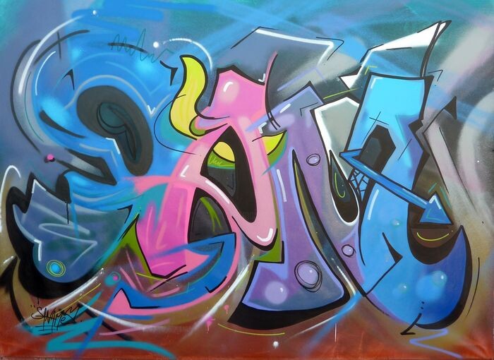 Schilderij getiteld "SANA 05" door Saname, Origineel Kunstwerk, Graffiti