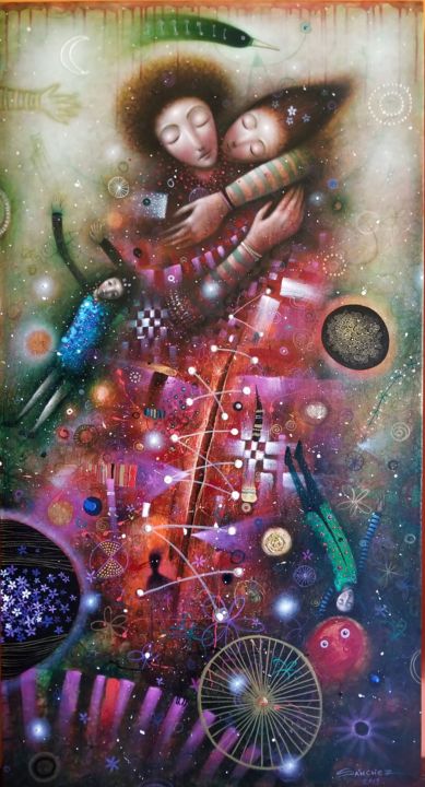 Painting titled "La gran herida" by Sanchez, Original Art, Oil