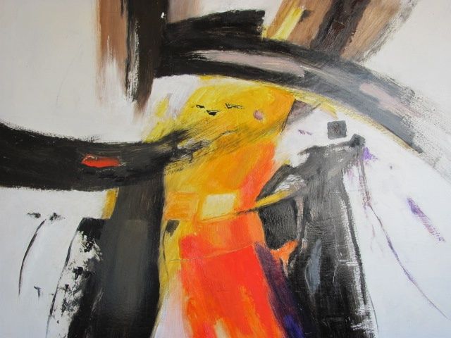 Pintura titulada "Bermellón sobre ama…" por Jorge Alberto Sánchez Conte, Obra de arte original, Oleo