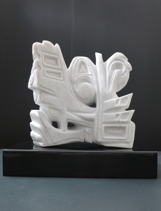 Escultura intitulada "Letter N. The theor…" por Sand, Obras de arte originais, Pedra