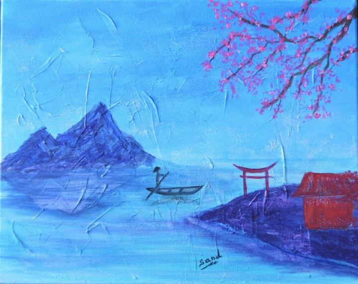 Painting titled "Walk in china" by Sand Art Paint, Original Artwork, Acrylic