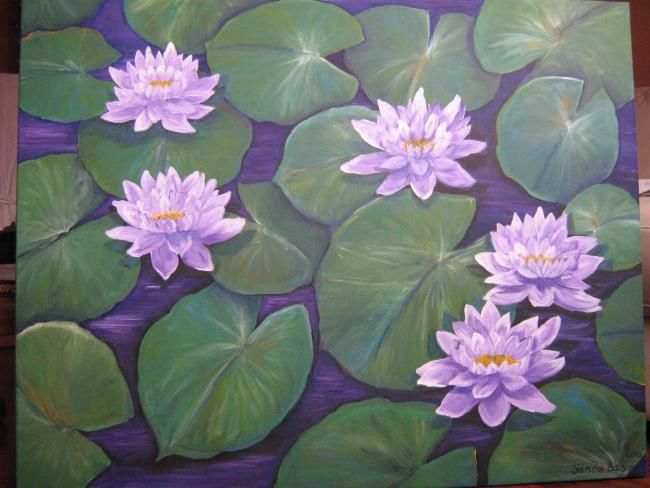 Painting titled "In purple" by Sanda Basic, Original Artwork