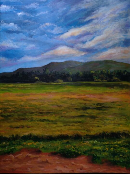 Painting titled "Landscape" by Sandeep Kumar None, Original Artwork, Acrylic