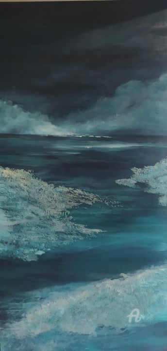 Painting titled "HORIZON" by Sandie Bonneau, Original Artwork, Acrylic