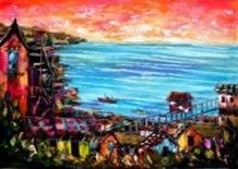 Painting titled "ascensor florida, v…" by Sandino, Original Artwork