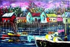 Painting titled "cucao,isla de chilo…" by Sandino, Original Art,