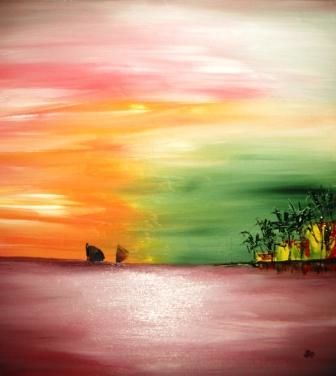 Peinture intitulée "paradiz" par Sand.O, Œuvre d'art originale,