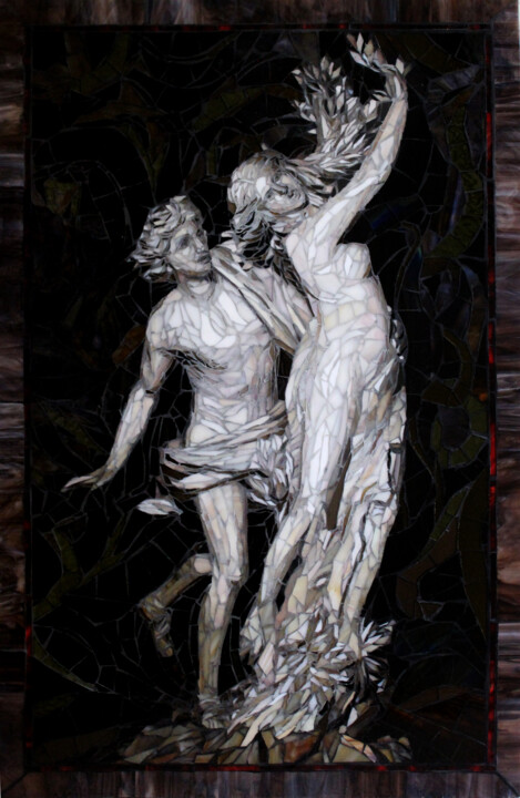 Painting titled "Apollo and Daphne (…" by Sandra Bryant, Original Artwork, Mosaic Mounted on Other rigid panel
