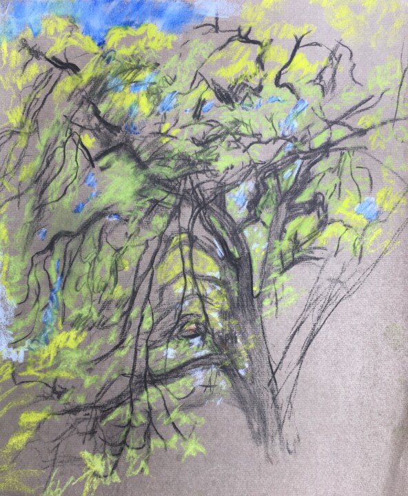 Tekening getiteld "Printemps au Père L…" door Sandra Fléchet, Origineel Kunstwerk, Pastel