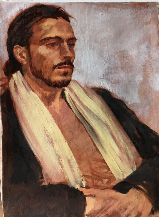 Pittura intitolato "27-02-24" da Sandra Fléchet, Opera d'arte originale, Olio Montato su Telaio per barella in legno