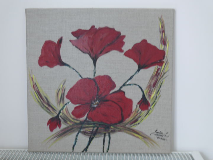 Peinture intitulée "douceur fleurie" par Sandra Lafarge, Œuvre d'art originale, Huile