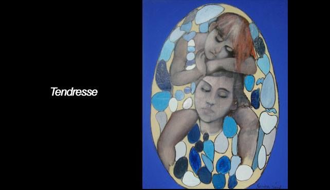 Painting titled "Tendresse" by Sandra Land, Original Artwork