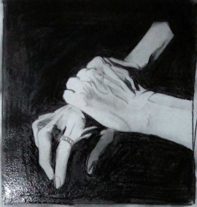 Drawing titled "Hands of Menez (a f…" by Sandra Sousa, Original Artwork, Charcoal