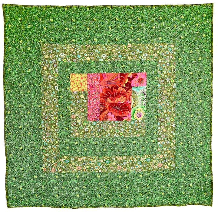 Textile Art titled "Green Path" by Sandra Teepen, Original Artwork, Fabric