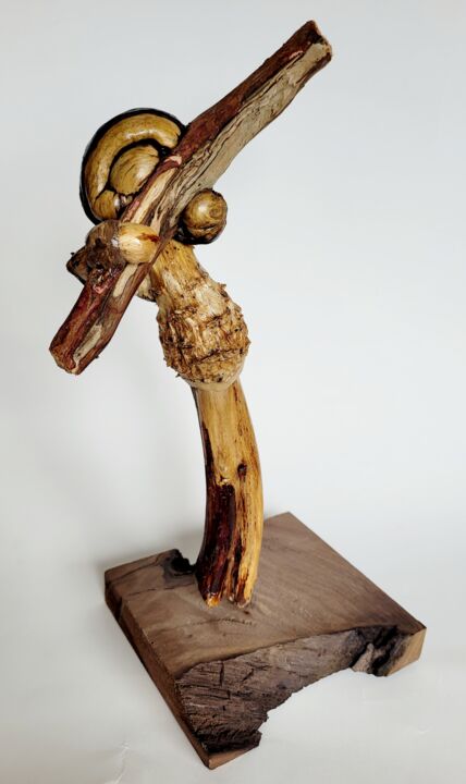 Sculpture titled "Les petites besogne…" by Sandra Veillette, Original Artwork, Wood
