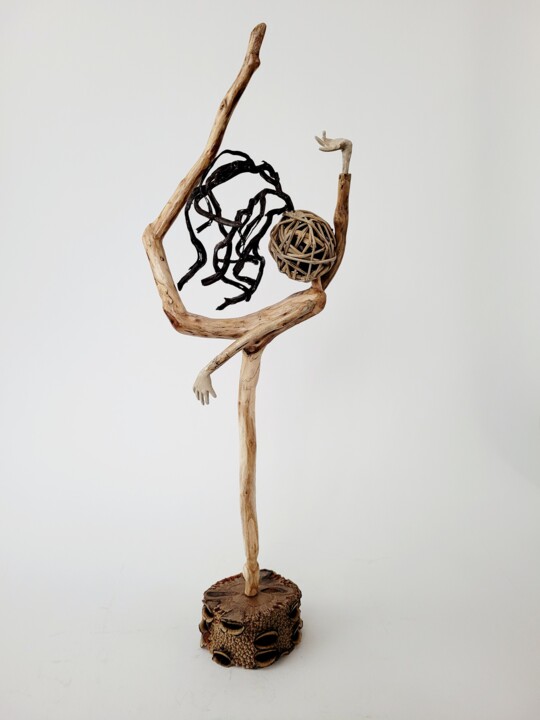 Sculpture intitulée "ZOË" par Sandra Veillette, Œuvre d'art originale, Bois