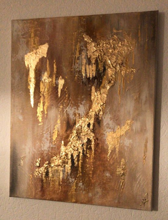 Painting titled "Cascade" by Savi-Art, Original Art, Acrylic