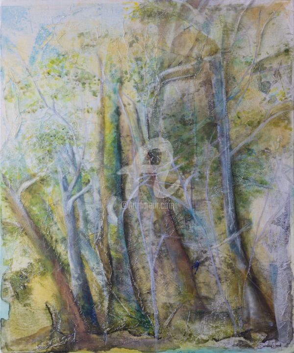 Pintura intitulada "Árvores da Mata" por Sandra Filardi, Obras de arte originais, Óleo