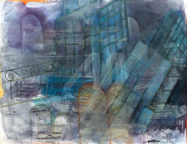 Pintura intitulada "Portas para a Cidade" por Sandra Filardi, Obras de arte originais, Óleo