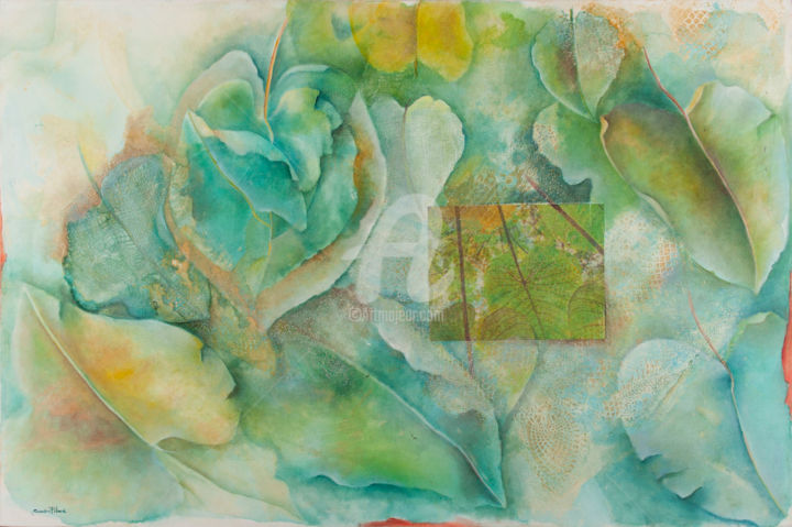 Pintura intitulada "Folhas da Mata Atlâ…" por Sandra Filardi, Obras de arte originais, Óleo