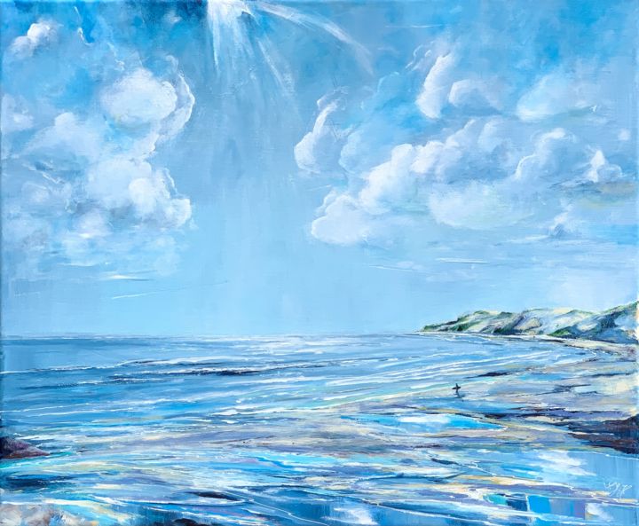 Malerei mit dem Titel "Finally Ocean" von Sandra Gebhardt-Hoepfner, Original-Kunstwerk, Acryl