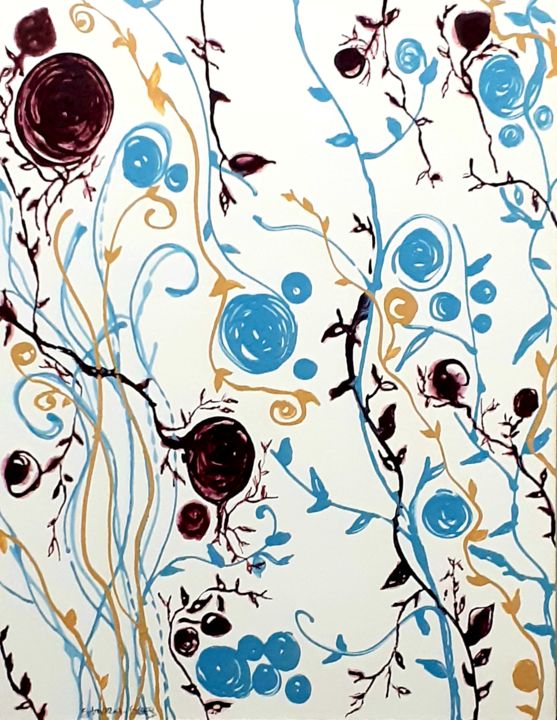Pintura intitulada "Aflorá 1" por Sandra Goes, Obras de arte originais, Tinta