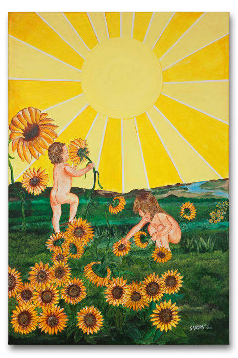 Painting titled "El Sol ( Vista ente…" by Sandra Osaer, Original Artwork, Acrylic