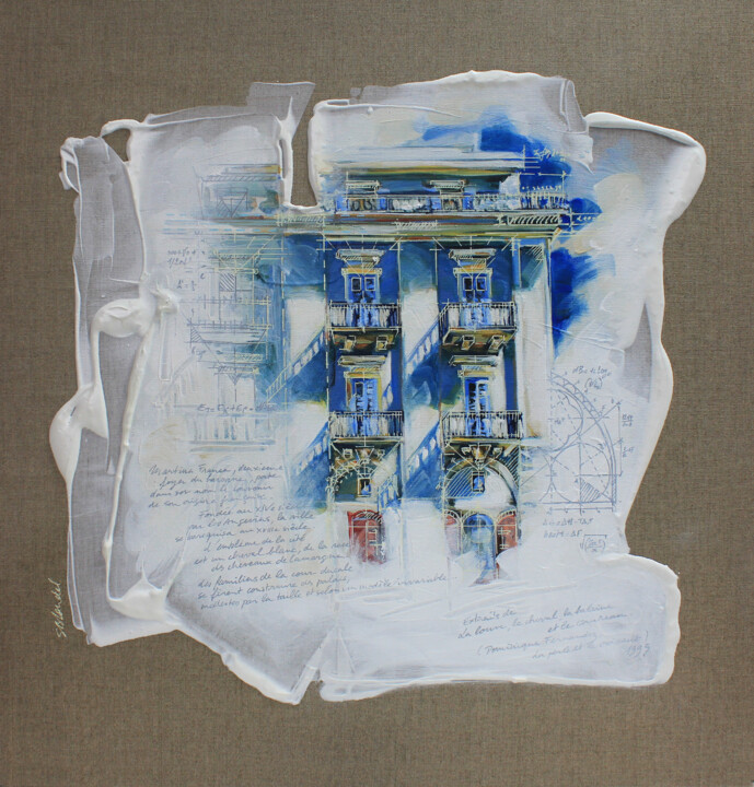 Malarstwo zatytułowany „PUGLIA 25” autorstwa Sandrine Blondel, Oryginalna praca, Akryl Zamontowany na Drewniana rama noszy
