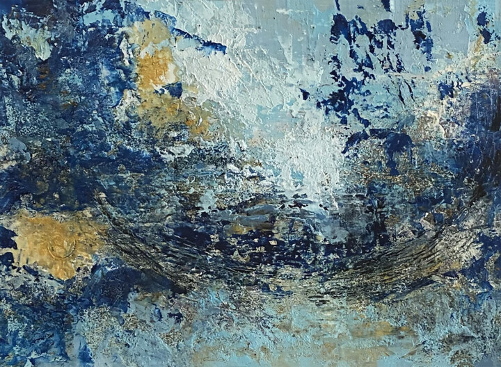 Painting titled "Une balade sur le R…" by Sandrine Cayet, Original Artwork, Wax