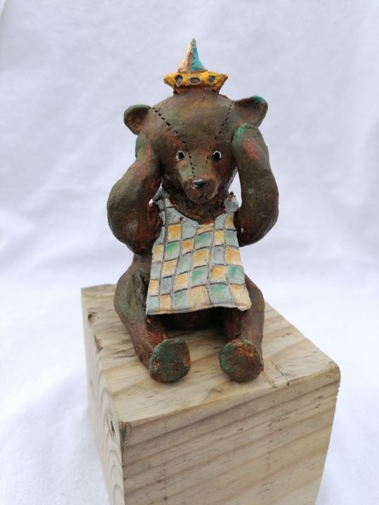 Sculpture intitulée "Bateau sur l'ours" par Sandrine De Zorzi, Œuvre d'art originale, Argile