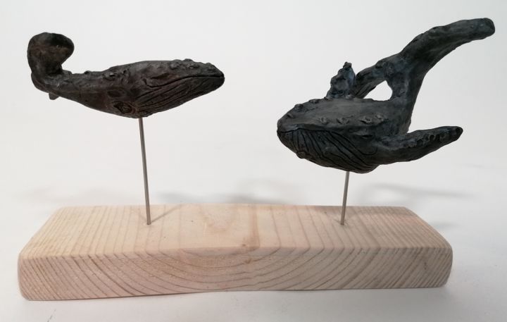 Sculpture intitulée ""Séduction"" par Sandrine De Zorzi, Œuvre d'art originale, Argile