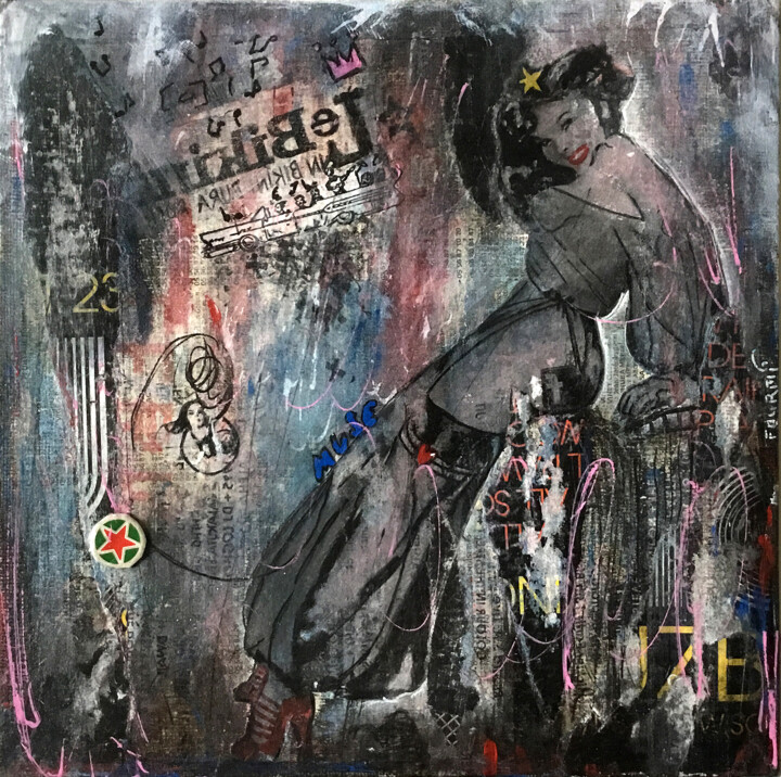 Collages titled "PIN-UP XXXI" by Fourmi, Original Artwork, Collages