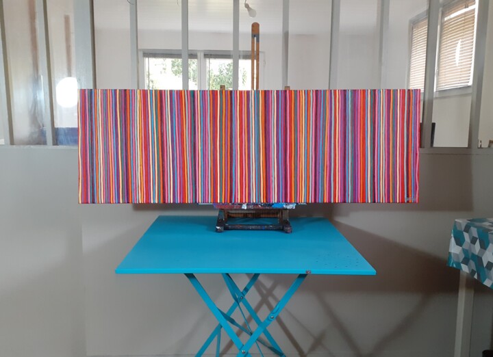 Pintura titulada "Colors vibrations p5" por Guena, Obra de arte original, Acrílico Montado en Bastidor de camilla de madera
