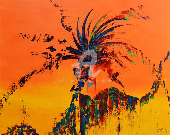 "Sunset décoiffé" başlıklı Tablo Sandrine Langlade tarafından, Orijinal sanat, Akrilik