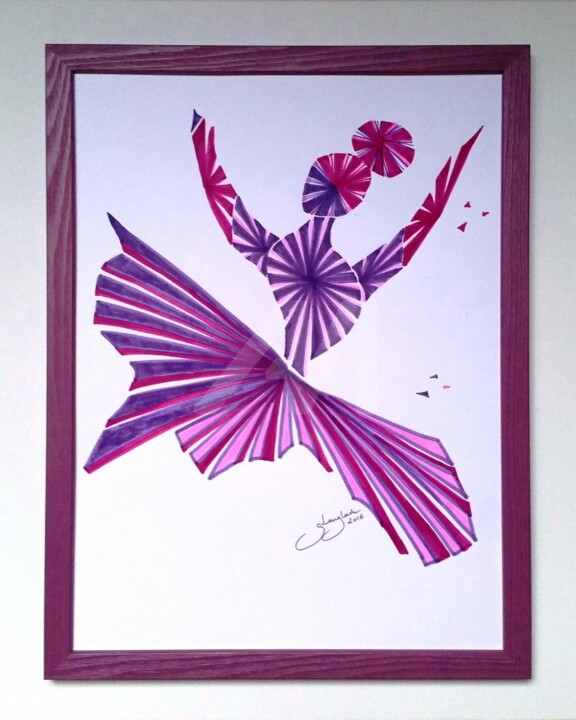 Dessin intitulée "Farandole 2" par Sandrine Langlade, Œuvre d'art originale,