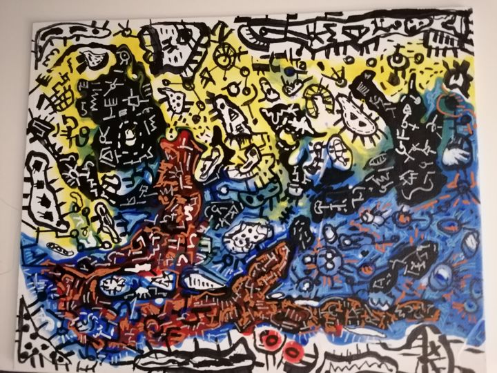 Peinture intitulée "Sans" par sandrine-lebrazidec, Œuvre d'art originale, Acrylique