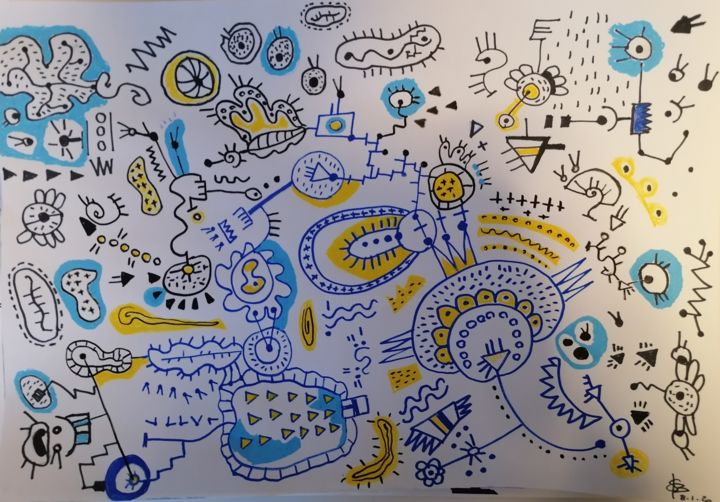 Peinture intitulée "Sans" par sandrine-lebrazidec, Œuvre d'art originale, Acrylique