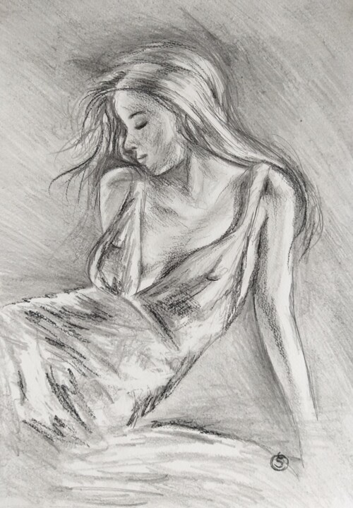 Dessin intitulée "Portrait Femme  Pro…" par Sandrine Lefebvre, Œuvre d'art originale, Crayon